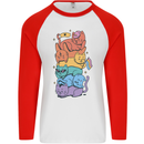 LGBT Cats Mens L/S Baseball T-Shirt White/Red