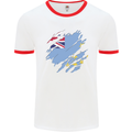 Torn Tuvalu Flag Tuvaluan Day Football Mens Ringer T-Shirt White/Red