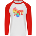 LGBT Love Gay Pride Day Awareness Mens L/S Baseball T-Shirt White/Red