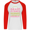 Grasp Science Funny Geek Nerd Physics Maths Mens L/S Baseball T-Shirt White/Red