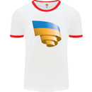 Curled Ukraine Flag Ukrainian Day Football Mens Ringer T-Shirt White/Red