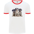 3 Cool Dalmatian Puppy's Dogs Mens Ringer T-Shirt White/Red