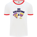 Anti Valentines Day Just Pizza & Wine Mens Ringer T-Shirt White/Red