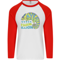 Comma Chameleon Funny Lizard Mens L/S Baseball T-Shirt White/Red