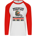 Weekend Forecast Motorbikes Mens L/S Baseball T-Shirt White/Red