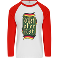 Germany Octoberfest German Beer Alcohol Mens L/S Baseball T-Shirt White/Red