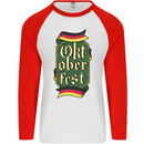 Germany Octoberfest German Beer Alcohol Mens L/S Baseball T-Shirt White/Red