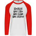 Uncle the Man the Myth the Legend Mens L/S Baseball T-Shirt White/Red