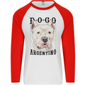 A Dogo Argentino Dog Mens L/S Baseball T-Shirt White/Red