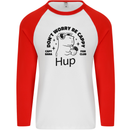 Capybara Be Cappy Funny Mens L/S Baseball T-Shirt White/Red