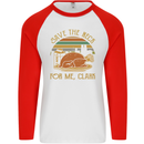 Save the Neck For Me Clark Christmas Movie Mens L/S Baseball T-Shirt White/Red