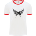 Abstract Butterfly Mens Ringer T-Shirt White/Red