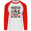 Music Weekend Forecast Alcohol Beer Mens L/S Baseball T-Shirt White/Red