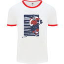 An Ice Hockey Player Mens Ringer T-Shirt White/Red