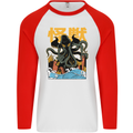 Cthulhu Japanese Anime Kraken Mens L/S Baseball T-Shirt White/Red