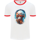 Santa Claus Lapland Sleigh Mens Ringer T-Shirt White/Red