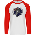 Australian Bodybuilding Flag Gym Training Spartan Mens L/S Baseball T-Shirt White/Red