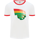 Curled Bolivia Flag Bolivian Day Football Mens Ringer T-Shirt White/Red