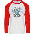 Ecological Environment Climate Change Cycling Mens L/S Baseball T-Shirt White/Red