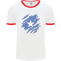 Torn Somalia Flag Somalian Day Football Mens Ringer T-Shirt White/Red