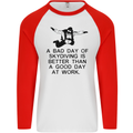 A Bad Day of Skydiving Para Skydiving Mens L/S Baseball T-Shirt White/Red