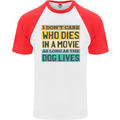 As Long as the Dog Lives Funny Movie Mens S/S Baseball T-Shirt White/Red