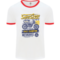 Supercross MotoX Dirt Bike Motocross Mens Ringer T-Shirt White/Red