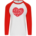 All You Need Is Love Heart Peace Mens L/S Baseball T-Shirt White/Red