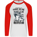 Pride MMA Muay Thai Mixed Martial Arts Mens L/S Baseball T-Shirt White/Red