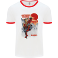 Monkey Magic Retro 70s Martial Arts TV Mens Ringer T-Shirt White/Red