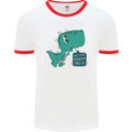 T-Rex Whats Up Mens Ringer T-Shirt White/Red