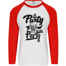 A Party Without Beer Alcohol Funny Beer Gin Mens L/S Baseball T-Shirt White/Red