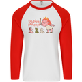 Daddys Princess Funny Unicorn Teddy Bear Mens L/S Baseball T-Shirt White/Red