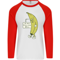 I'm Not Peeling Well Funny Ill Banana Mens L/S Baseball T-Shirt White/Red