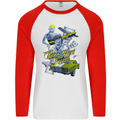 Pablo Escobar Power Money Respect Mens L/S Baseball T-Shirt White/Red
