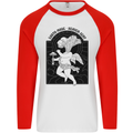 Mushrooms Earth Made Heaven Sent Fungi Mens L/S Baseball T-Shirt White/Red