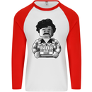 Pablo Escobar Mens L/S Baseball T-Shirt White/Red