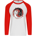 Yin Yang Axoloti Mens L/S Baseball T-Shirt White/Red