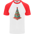 Christmas Board Games Xmas Tree Mens S/S Baseball T-Shirt White/Red