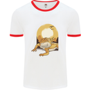 A Bearded Dragon in the Desert Sun Mens Ringer T-Shirt White/Red