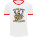 Dancing Easter Day Skeletons Skulls Mens Ringer T-Shirt White/Red