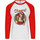 Christmas Sexy Santa Clause Xmas Mens L/S Baseball T-Shirt White/Red