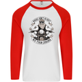 Bikers Don't Go Grey Motorbike Motorcycle Mens L/S Baseball T-Shirt White/Red