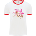 An Orchid Mantis Mens Ringer T-Shirt White/Red