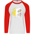 Torn Vatican Flag Day Mens L/S Baseball T-Shirt White/Red