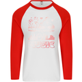 DJ Music Tekno Dance Rave Acid House Mens L/S Baseball T-Shirt White/Red