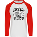 An Awesome Coach Looks Like Rugby Football Mens L/S Baseball T-Shirt White/Red