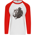 Another Day Another Dollar Grim Reaper Mens L/S Baseball T-Shirt White/Red