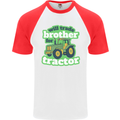 Will Trade Brother For Tractor Farmer Mens S/S Baseball T-Shirt White/Red