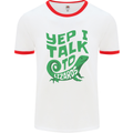 I Talk To Lizards Chameleons Bearded Dragons Mens Ringer T-Shirt White/Red